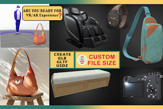 create 3d product glb, gltf, usdz model for shopify, amazon, ar