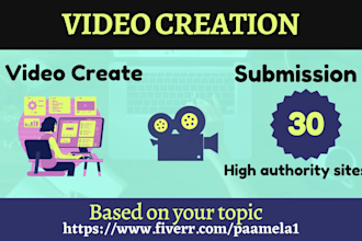do HD video creation and video submission on 30 high PR sites