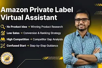 be your amazon private label virtual assistant for research listing and PPC