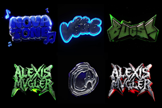 design 3d chrome y2k logo aniamtion for your brand