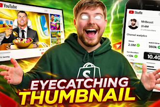 design a amazing eye catchy youtube thumbnail