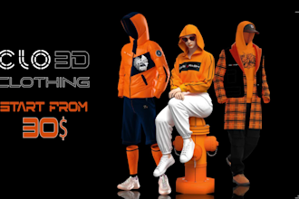 make clo 3d clothing render with 360 rotation