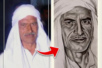 turn your photo into a hyper realistic emotional hand drawn portrait