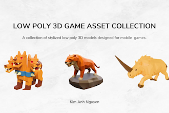 create game ready low poly 3d models, assets for games