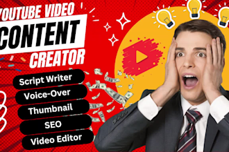 be your youtube video content creator or video creator