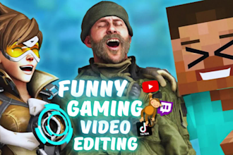 do funny gaming video editing for youtube and twitch vod