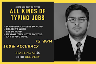 do professional typing job retype scanned documents within 12 hours