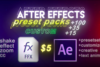create after effects preset pack for video edits