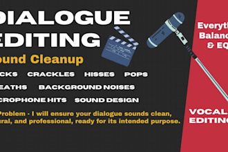 do audio and dialogue editing and cleanup