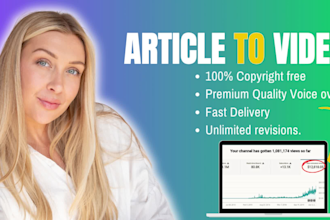 convert article or text to video with premium voice over
