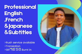 translate and add english,french or japanese srt subtitles to your video