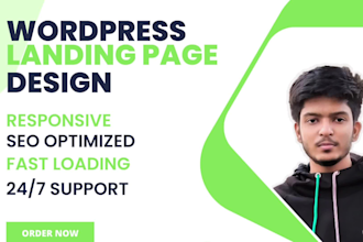 design wordpress landing page or single page website
