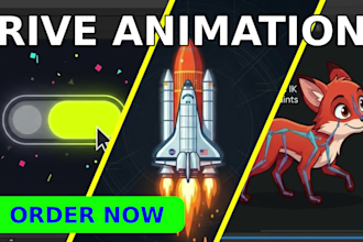 create high end rive interactive animations and state machines