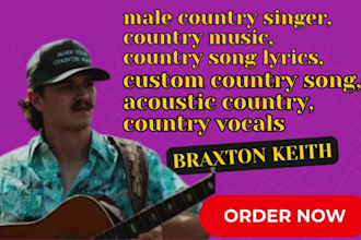 write and sing your custom heartfelt country song with male vocals and acoustic