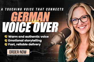 record a female german voice over in a charming warm voice