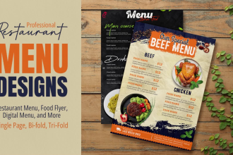 do an amazing menu design, food menu, restaurant menu design