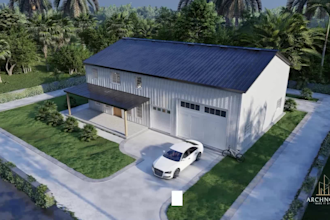 create barndominium and pole barn floor plan and visuals