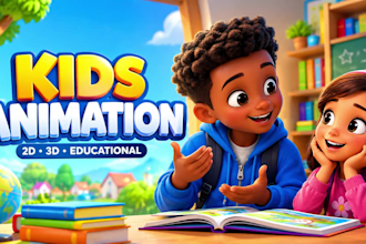 create kids learning videos for youtube ,kids channel with 3d kids animation