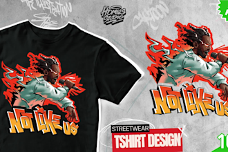 draw streetwear tshirt designs for merch clothing