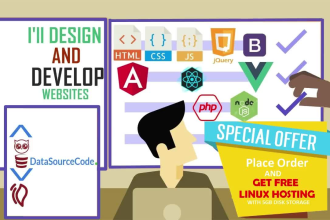 design website, html, CSS, javascript jquery, bootstrap, angular, react, nodejs