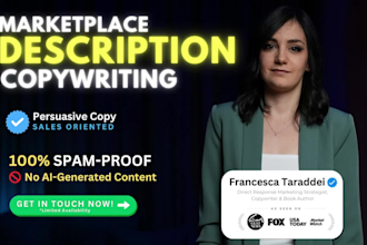 do sales copywriting and SEO optimization for your listings