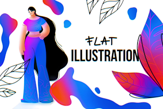design colorful and modern flat vector illustrations for your brand