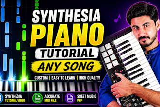 make synthesia piano tutorial video with midi