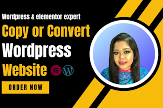 convert figma or wix to wordpress or revamp or copy website with elementor