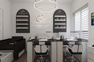 design modern nail salon or beauty spa interior with realistic 3d rendering