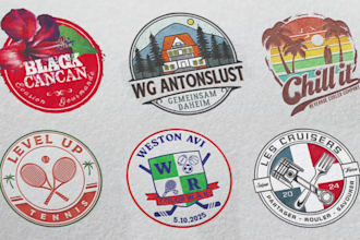 design a custom vintage retro logo stamp badge