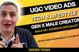 create male british ugc video ads for tech and app product or service