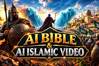 cinematic ai bible, islamic and history documentary videos for faceless channel