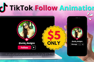 create tiktok follow animation intro outro promo video lower third popup button