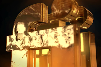 make a 3d gold logo intro