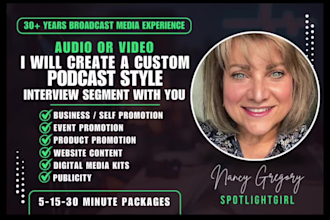 produce a podcast interview with you for self promotion