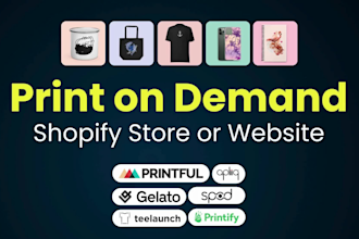 create shopify print on demand store or printful shopify website
