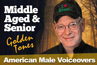 be your middle aged senior citizen old older deep american male voice over actor