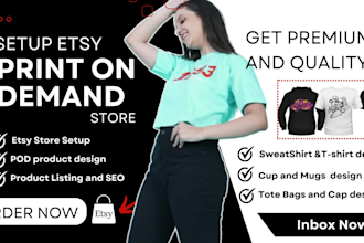 set up etsy store for etsy print on demand etsy product listing with etsy SEO