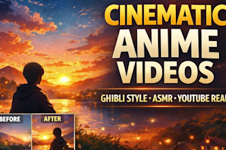 create cinematic anime style animation aesthetic ai asmr faceless video editing