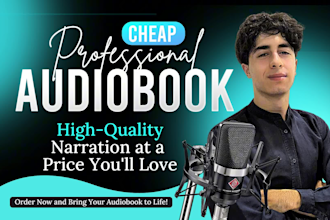 narrate , records and master your audiobook with a deep human male voice