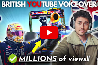 voiceover your f1 youtube video in british english