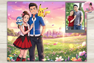 turn your portrait photo into any anime, cartoon, 3d pixar