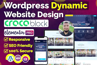 create dynamic wordpress website crocoblock, jet engine by elementor pro
