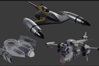 model a sci fi spaceship or aircraft for games, animation, or 3d printing