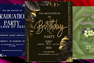 design elegant wedding invitation cards, birthday , event cards