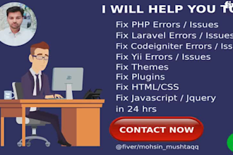 fix bugs,add feature,develop php,laravel codeigniter,yii web