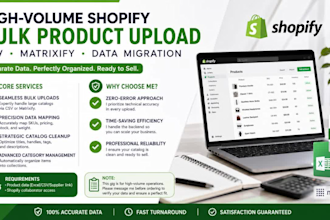 bulk upload products to shopify via CSV, flat file, or matrixify