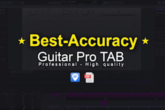 transcribe any song to guitar pro tab and PDF