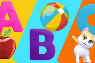 create 2d animated kids learning videos for youtube