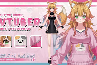 design and rigging anime style live2d vtuber model for streaming